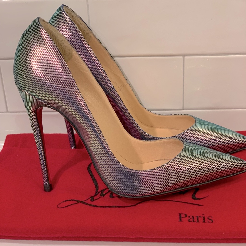 Christian Louboutin Multicolor Python Leather So Kate Pointed Toe Heels 120mm
